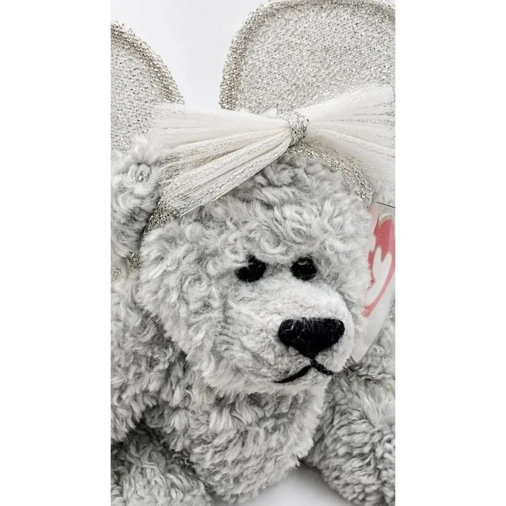 Vintage 1993 Ty Attic Treasures Sterling Angel Bear Silver Wings Plush w/ Tags
